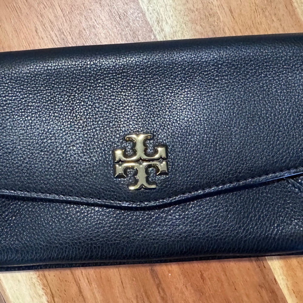 Tory Burch Pebbled Leather Foldover Clutch- Never Used